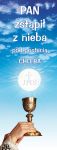 Baner na Boże Ciało "PAN zstąpił.." błękitny 50x130 cm
