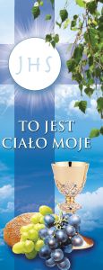 Baner na Boże Ciało "To jest ciało moje" 50x130 cm