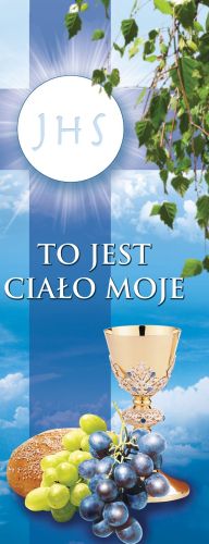 Baner na Boże Ciało "To jest ciało moje" 50x130 cm