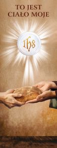Baner na Boże Ciało "To jest ciało moje" 50x130 cm