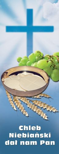 Baner na Boże Ciało "Chleb niebiański dał nam Pan" 50x130 cm