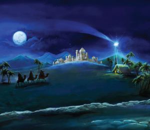 Tło do szopki, Trzej Królowie 150/130cm