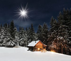 Tło do szopki, Świąteczny krajobraz 150/130cm