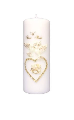 Świeca na Ślub, złote serce