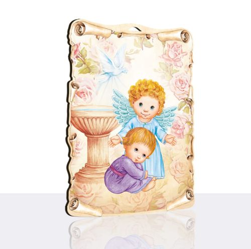 Obrazek z Aniołem Stróżem pamiątka Chrztu Świętego