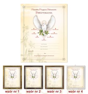 Pamiątka Bierzmowania w ramce - Duch Święty