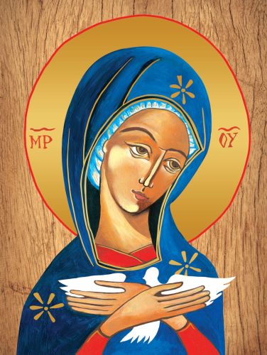 Plakat religijny Pneumatofora - Matka Boża niosąca Ducha Świętego