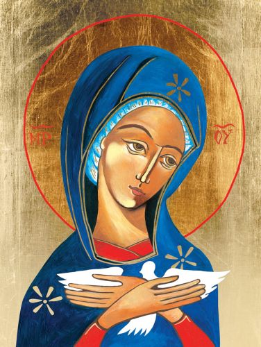 Plakat religijny Pneumatofora - Matka Boża niosąca Ducha Świętego