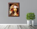 Obraz religijny na płótnie Jezus Chrystus w ramie drewnianej ze złotym paskiem