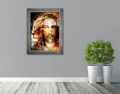 Obraz religijny na płótnie Jezus Chrystus w ramie srebrnej