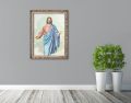 Obraz religijny na płótnie Jezus Chrystus w ramie ornamentowej