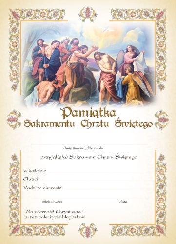 Pamiątka Sakramentu Chrztu Świętego - 25 sztuk