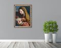 Obraz religijny na płótnie Matka Boża z Dzieciątkiem Jezus - rama ornament