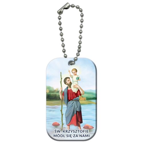 Brelok religijny ze Świętym Krzysztofem - modlitwa kierowcy