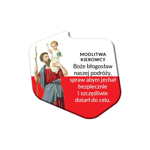 Święty Krzysztof plakietka samochodowa - samoprzylepna