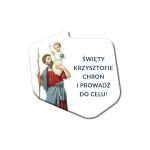Święty Krzysztof  plakietka samochodowa - samoprzylepna