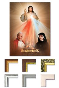 Obraz Jezus Miłosierny, Papież Święty Jan Paweł II i Święta Siostra Faustyna