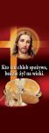 Baner na Boże Ciało "kto ten chleb" czerwony 75x200 cm
