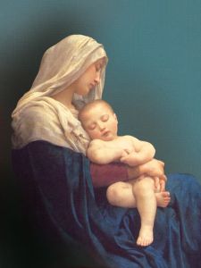 Plakat religijny Matka Boża z Dzieciątkiem.