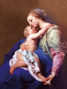 Plakat religijny Matka Boża z Dzieciątkiem.