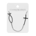 Naszyjnik - rybka - Ichtys - krzyż - Stainless Steel