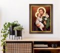 Obraz Święty Józef rama złoty pasek