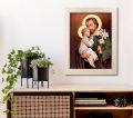 Obraz Święty Józef rama kremowa