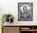 Obraz Serce Maryi rama ornament srebrny