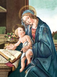 Plakat religijny Matka Boża i Dzieciątko Jezus, biblia