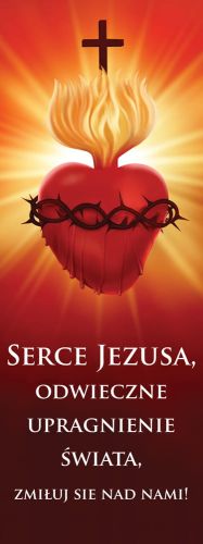 Baner na Wielki Post "Serce Jezusa, odwieczne upragnienie" 75x200 cm