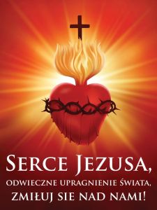 Baner na Wielki Post "Serce Jezusa, odwieczne upragnienie świata" 75x100 cm