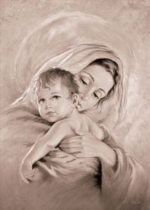 Plakat religijny Matka Boża z Dzieciątkiem Jezus