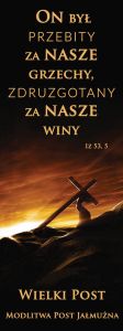 Baner na Wielki Post "On był przebity za nasze grzechy" 75x200cm