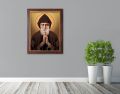 Obraz religijny na płótnie Święty Charbel - rama drewniana ze złotym paskiem