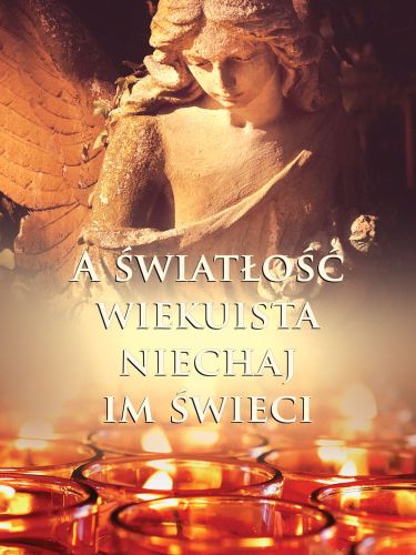 Baner na Wszystkich Świętych "Światłość wiekuista.." 75x100 cm
