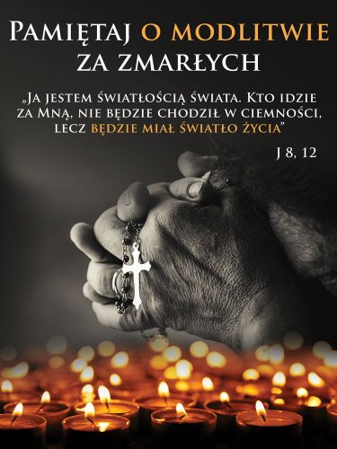 Baner na Wszystkich Świętych "Pamiętaj o modlitwie za zmarłych" 75x100 cm