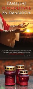 Baner na Wszystkich Świętych "Pamiętaj o modlitwie za zmarłych" 75x200 cm