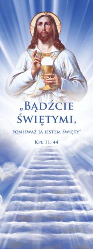 Baner na Wszystkich Świętych "Bądźcie świętymi ponieważ ja jestem święty" 75x200 cm