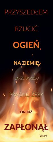Baner religijny na Wielki Post "Przyszedłem rzucić ogień na ziemię.." 75x200 cm