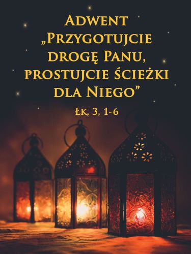 Baner religijny na Boże Narodzenie "Przygotujcie drogę Panu, prostujcie ścieżki dla niego" 75x100 cm