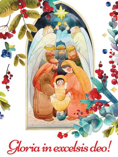 Baner religijny na Boże Narodzenie "Gloria in excelsis deo" 75x100 cm