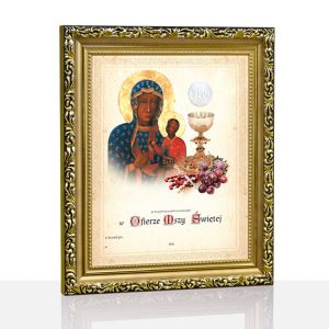 Obrazki komunijne w ramce - Matka Boża Częstochowska