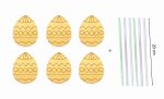 Wielkanocne jajko zawieszka drewniana - 6szt