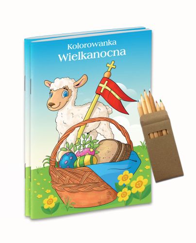 Kolorowanka Wielkanocna z kredkami