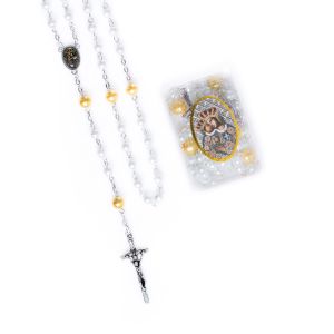 Szklany różaniec w pudełku z Matka Boża Kalwaryjska