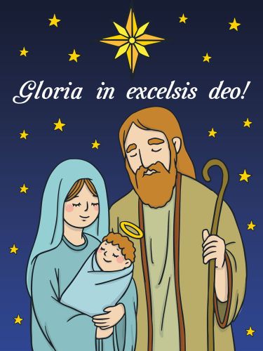 Baner religijny na Boże Narodzenie "Gloria in excelsis deo" 75x100 cm