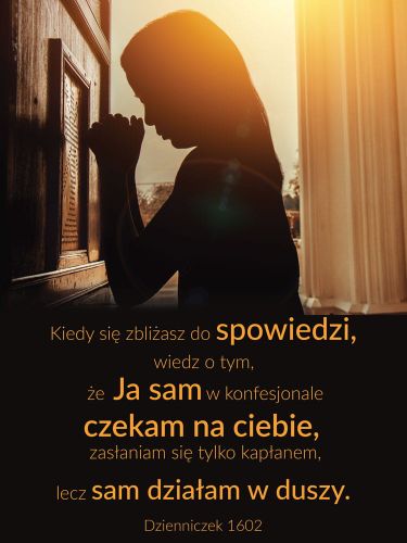 Baner na Wielki Post "Kiedy zbliżasz się do spowiedzi" 75x100cm