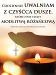 Baner na Różaniec "Codziennie uwalniam z czyśćca dusze" 75x100 cm