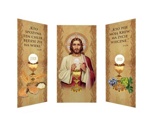 Zestaw 3 banerów na Boże Ciało "Kto spożywa ten chleb.."