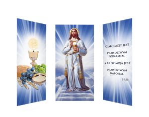 Zestaw 3 banerów na Boże Ciało "Ciało moje jest prawdziwym pokarmem"
